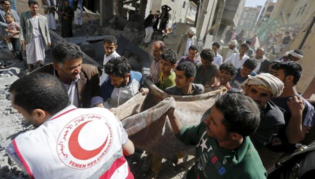 A suspected Saudi-led coalition air strike on Yemen’s rebel-held capital Sanaa has killed four members of the same family, medics and witnesses. (REUTERS File Photo) A suspected Saudi-led coalition air strike on Yemen’s rebel-held capital Sanaa has killed four members of the same family, medics and witnesses. (REUTERS File Photo)