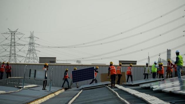 The government targets to expand clean energy capacity from 36 gigawatts now to 175 gigawatts in five years time. (Chandan Khanna/APF)