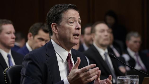 Formed FBI director James Comey recounts a series of conversations with President Donald Trump as he testifies before the Senate Select Committee on Intelligence, on Capitol Hill in Washington, Thursday. (AP Photo) Formed FBI director James Comey recounts a series of conversations with President Donald Trump as he testifies before the Senate Select Committee on Intelligence, on Capitol Hill in Washington, Thursday. (AP Photo)