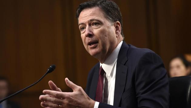 Former FBI director James Comey testifies before the US Senate Select Committee on Intelligence hearing on Capitol Hill in Washington, DC, June 8, 2017. (AFP)