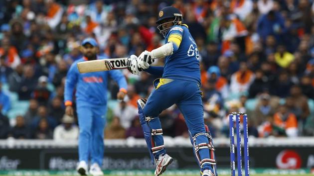 Sri Lanka cricket team skipper Angelo Mathews anchored the team’s successful chase of the formidable Indian cricket team total of 321/6 in their ICC Champions Trophy match. Danushka Gunathilaka and Kusal Mendis starred with half centuries, while Mathews was quick to credit the victory to inspiration provided by Kumar Sangakkara.(REUTERS)