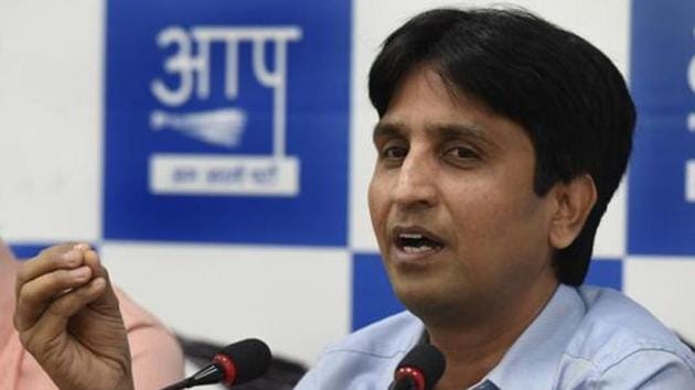 Vishwas was last month made Rajasthan in-charge of the AAP after he threatened to quit the party over attacks on him by suspended legislator Amanatullah Khan, who called him a “BJP agent”. (HT File Photo) Vishwas was last month made Rajasthan in-charge of the AAP after he threatened to quit the party over attacks on him by suspended legislator Amanatullah Khan, who called him a “BJP agent”. (HT File Photo)