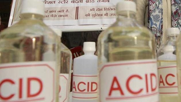 Solanki, who works as a salesman at a store in MG Road in Goregaon West, was at work when Sharma showed up at outside his shop. She then started yelling and threw some acid that she was carrying in a bottle at him. (Representational photo) Solanki, who works as a salesman at a store in MG Road in Goregaon West, was at work when Sharma showed up at outside his shop. She then started yelling and threw some acid that she was carrying in a bottle at him. (Representational photo)