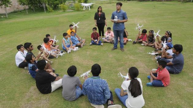First-hand knowledge on how to fly drones as part of a summer camp. (Deepak Gupta/ HT Photo) First-hand knowledge on how to fly drones as part of a summer camp. (Deepak Gupta/ HT Photo)