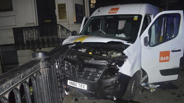 A photo of the van used in the London Bridge attacks of June 3. (AP Photo) A photo of the van used in the London Bridge attacks of June 3. (AP Photo)