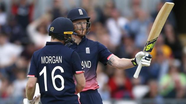 Ben Stokes’ 3rd ODI ton and Eoin Morgan’s 81-ball 87 helped England knock Australia out of semi-final race of the ICC Champions Trophy. Catch full cricket score of England vs Australia here(REUTERS)