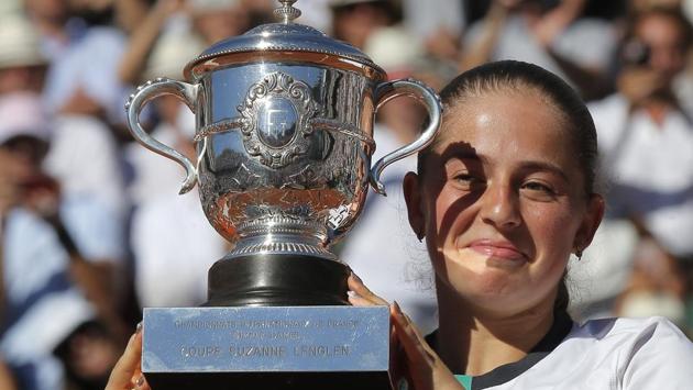 Ostapenko is the first ever Latvian to win a Grand Slam title. (AP) Ostapenko is the first ever Latvian to win a Grand Slam title. (AP)