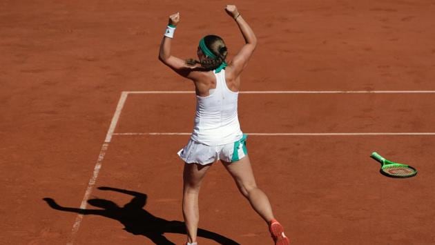 Ostapenka eventually won 4-6, 6-4, 6-3. (AFP) Ostapenka eventually won 4-6, 6-4, 6-3. (AFP)