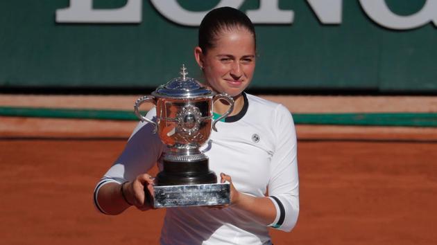 Latvia's Jelena Ostapenko celebrates with her trophy after winning the French Open final against Simona Halep. (AFP) Latvia's Jelena Ostapenko celebrates with her trophy after winning the French Open final against Simona Halep. (AFP)