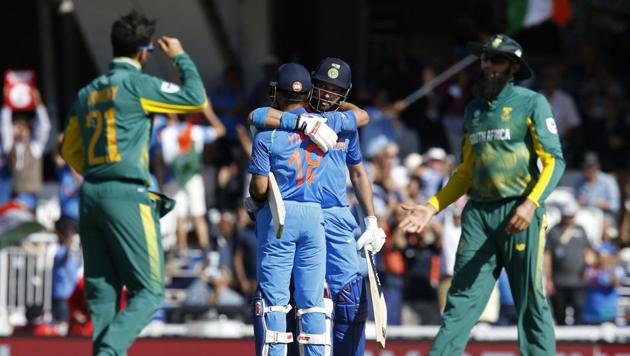 India rode on fifties from Virat Kohli and Shikhar Dhawan to book their ICC Champions Trophy semi-final spot with an eight-wicket win over South Africa at The Oval. (Twitter ) India rode on fifties from Virat Kohli and Shikhar Dhawan to book their ICC Champions Trophy semi-final spot with an eight-wicket win over South Africa at The Oval. (Twitter )