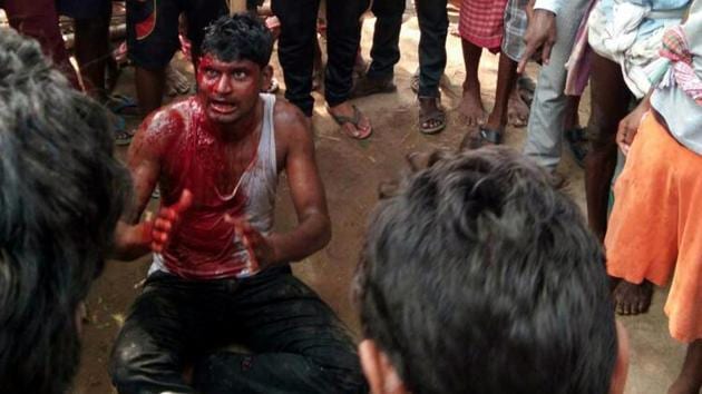 Md Naeem was one of the seven people lynched by villagers in Jharkhand in May this year over rumours of child kidnappings. The photo of the man begging for mercy went viral after the incident.(Manoj Kumar/HT Photo)