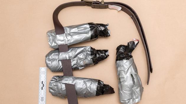 A handout picture released by the Metropolitan Police Service (MPS) on June 11, 2017 shows a fake suicide belt worn by the attackers during the June 3 attacks on London Bridge and Borough Market. (AFP Photo) A handout picture released by the Metropolitan Police Service (MPS) on June 11, 2017 shows a fake suicide belt worn by the attackers during the June 3 attacks on London Bridge and Borough Market. (AFP Photo)