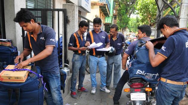 Workers of EKart before starting delivery in Kolkata. E-commerce is the only candidate for an industry that emerged in the 2010s , but is still unprofitable and unlikely to turn profitable anytime soon.(Picture courtesy: Mint)