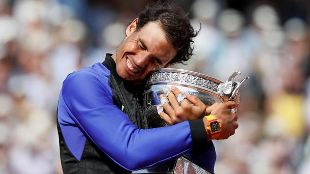 Rafael Nadal became the first tennis player to win any Grand Slam title for the 10th time. (REUTERS) Rafael Nadal became the first tennis player to win any Grand Slam title for the 10th time. (REUTERS)