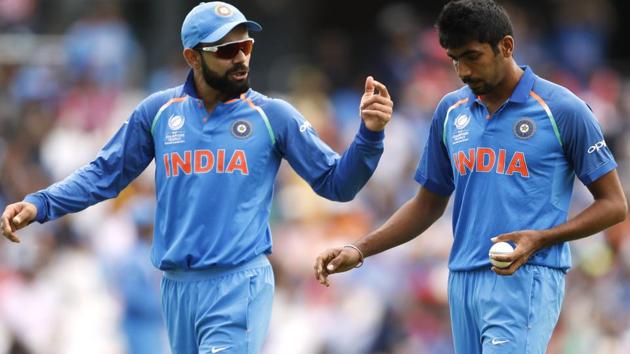 India's Virat Kohli (L) and Jasprit Bumrah during their ICC Champions Trophy match against South Africa. (REUTERS) India's Virat Kohli (L) and Jasprit Bumrah during their ICC Champions Trophy match against South Africa. (REUTERS)
