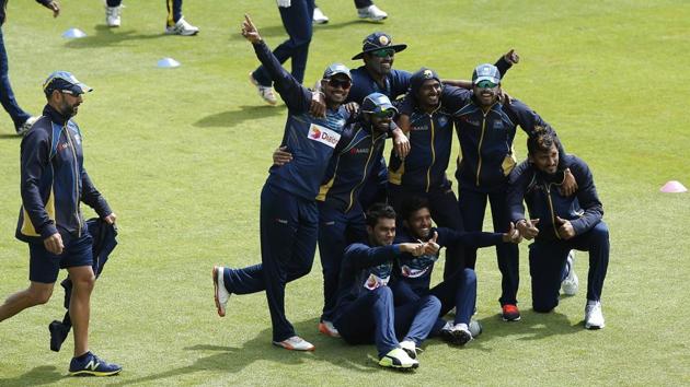 Sri Lanka cricket team players seemed a relaxed bunch during training on Sunday, on the eve of their crucial ICC Champions Trophy match against Pakistan Cricket team in Cardiff. (REUTERS) Sri Lanka cricket team players seemed a relaxed bunch during training on Sunday, on the eve of their crucial ICC Champions Trophy match against Pakistan Cricket team in Cardiff. (REUTERS)