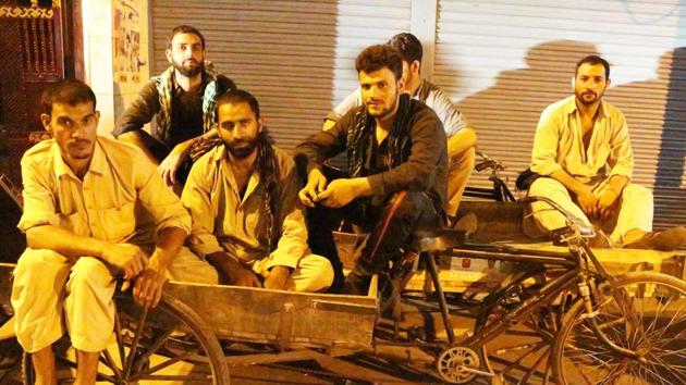 group of 40 Kashmiri men live in a corner at Old Delhi’s Turkman Gate Bazaar. They are from Dolegam, a village near Banihal, and have been here for three decades. (Mayank Austen Soofi / HT Photo) group of 40 Kashmiri men live in a corner at Old Delhi’s Turkman Gate Bazaar. They are from Dolegam, a village near Banihal, and have been here for three decades. (Mayank Austen Soofi / HT Photo)