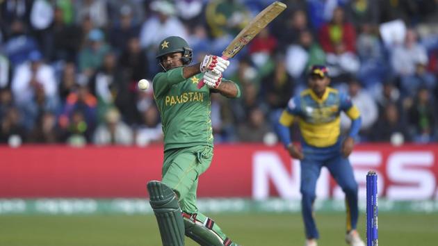 Pakistan's Sarfraz Ahmed hits out during the ICC Champions Trophy match against Sri Lanka. (AP) Pakistan's Sarfraz Ahmed hits out during the ICC Champions Trophy match against Sri Lanka. (AP)