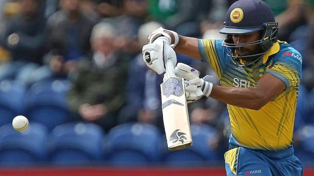 Sri Lanka's Niroshan Dickwella plays a shot during the ICC Champions Trophy match. (AFP) Sri Lanka's Niroshan Dickwella plays a shot during the ICC Champions Trophy match. (AFP)