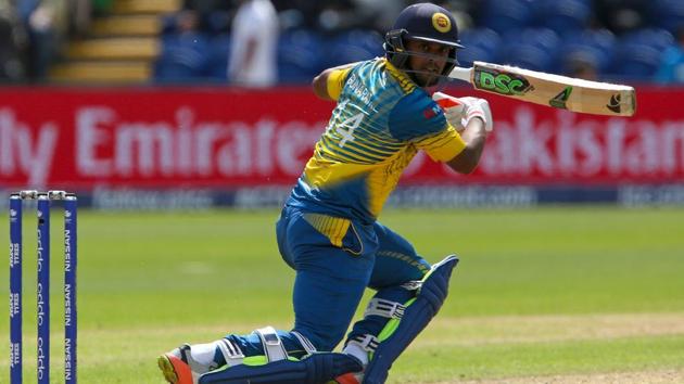 Sri Lanka's Asela Gunaratne watches the ball after playing a shot. (AFP) Sri Lanka's Asela Gunaratne watches the ball after playing a shot. (AFP)