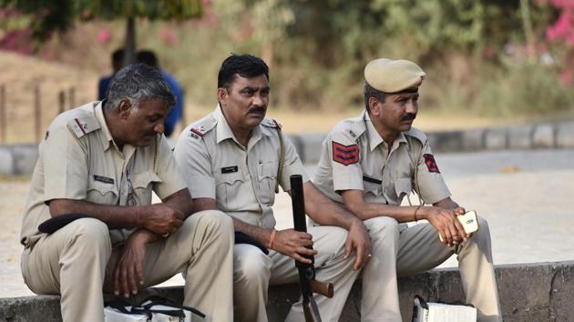 The department is short 856 personnel against a sanctioned strength of 4,922. (Sanjeev Verma/HT PHOTO) The department is short 856 personnel against a sanctioned strength of 4,922. (Sanjeev Verma/HT PHOTO)