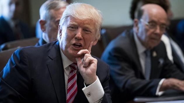 President Donald Trump meets with members of his cabinet, in the Cabinet Room of the White House, in Washington. (NYT Photo) President Donald Trump meets with members of his cabinet, in the Cabinet Room of the White House, in Washington. (NYT Photo)