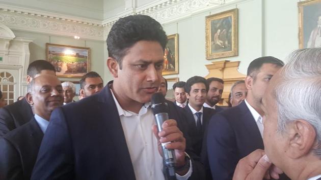 Head coach Anil Kumble also spoke on the occasion. (HT Photo) Head coach Anil Kumble also spoke on the occasion. (HT Photo)