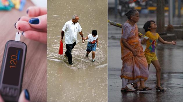 Monsoons are tricky generally for diabetics. (Raj K Raj/HT, Satish Bate/HT, Istock; For representational purposes only) Monsoons are tricky generally for diabetics. (Raj K Raj/HT, Satish Bate/HT, Istock; For representational purposes only)