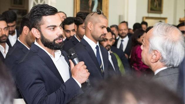 The Indian cricket team attended a dinner hosted by the Indian High Commission in UK at Lord’s on Monday evening. (Facebook/indian cricket team) The Indian cricket team attended a dinner hosted by the Indian High Commission in UK at Lord’s on Monday evening. (Facebook/indian cricket team)
