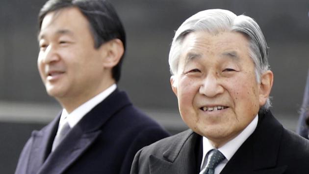 In this January 26, 2016, file photo, Japan's Emperor Akihito, right, and Crown Prince Naruhito walk at Haneda international airport in Tokyo. (AP) In this January 26, 2016, file photo, Japan's Emperor Akihito, right, and Crown Prince Naruhito walk at Haneda international airport in Tokyo. (AP)