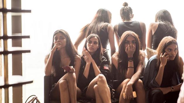 Models look tense as they wait for the auditions to begin. (Aalok Soni/HT Photo) 