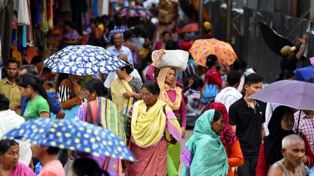The market has played an important role in rallying women historically with vendors organising against the British in 1905 during the Nupi Lan or the women’s uprising in Manipur. (Raj K Raj/HT PHOTO) The market has played an important role in rallying women historically with vendors organising against the British in 1905 during the Nupi Lan or the women’s uprising in Manipur. (Raj K Raj/HT PHOTO)