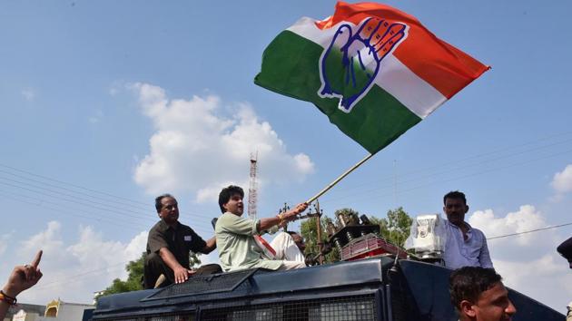 Jyotiraditya Scindia was detained on way to Mandsaur.(Mujeeb Faruqui/HT Photo)