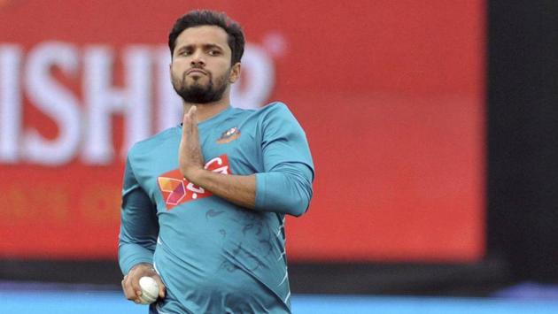 Bangladesh's Mashrafe Mortaza bowls during a practice session in the nets. (AP) Bangladesh's Mashrafe Mortaza bowls during a practice session in the nets. (AP)