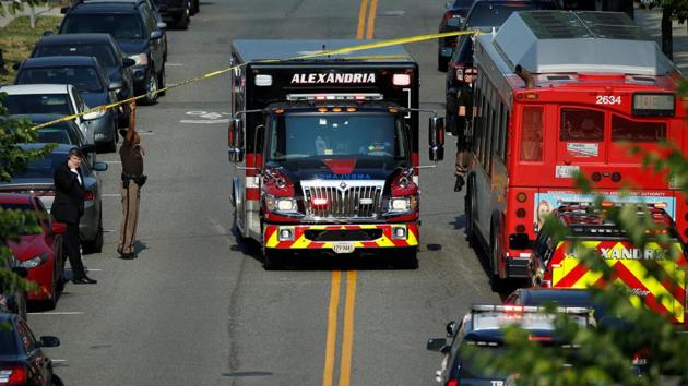 Police make way for an ambulance near the shooting site in Virginia. According to witnesses the gunman was armed with a rifle and appeared to be a white male. (Joshua Roberts/REUTERS) Police make way for an ambulance near the shooting site in Virginia. According to witnesses the gunman was armed with a rifle and appeared to be a white male. (Joshua Roberts/REUTERS)