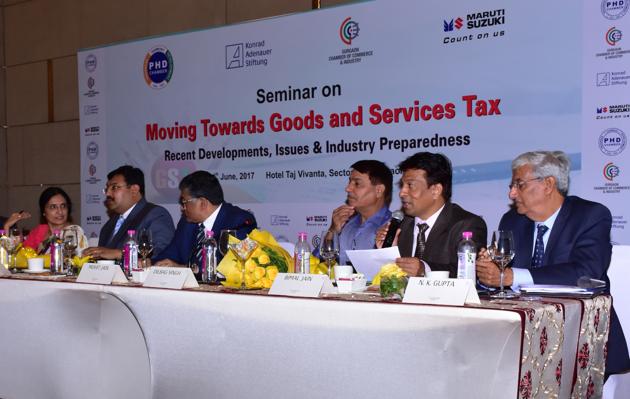 The seminar was titled, ‘Moving towards goods and services tax: recent developments, issues and industry preparedness.’ (HT PHOTO) The seminar was titled, ‘Moving towards goods and services tax: recent developments, issues and industry preparedness.’ (HT PHOTO)