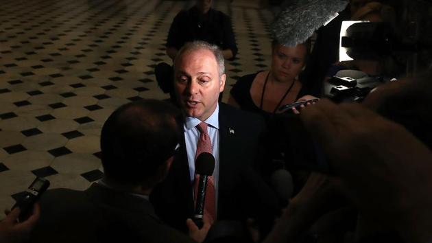 In this file photo, Steve Scalise (R-LA) is seen speaking to the media in Washington, DC who along with four other people were transported by medics from the scene in Alexandria after a gunman fired multiple shots at a baseball practice match. (AFP) In this file photo, Steve Scalise (R-LA) is seen speaking to the media in Washington, DC who along with four other people were transported by medics from the scene in Alexandria after a gunman fired multiple shots at a baseball practice match. (AFP)