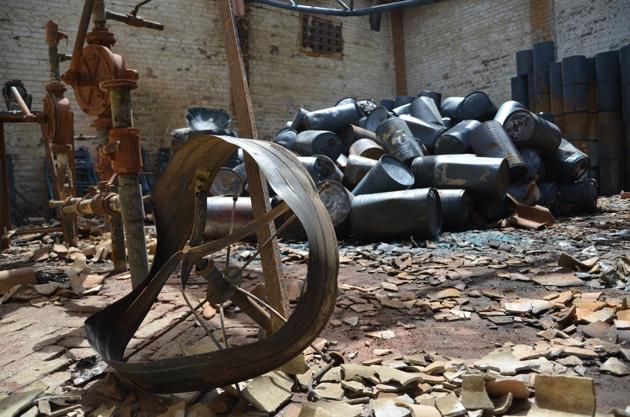 A 38-year-old worker died after he sustained severe burn injuries following an explosion at a paint manufacturing unit in Kavi Nagar, Ghaziabad, on Wednesday. (Sakib Ali/HT Photo) A 38-year-old worker died after he sustained severe burn injuries following an explosion at a paint manufacturing unit in Kavi Nagar, Ghaziabad, on Wednesday. (Sakib Ali/HT Photo)