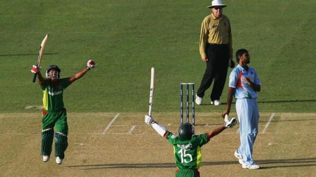 Bangladesh defeated India by five wickers in their group match at the 2007 ICC World Cup. (Getty Images) Bangladesh defeated India by five wickers in their group match at the 2007 ICC World Cup. (Getty Images)