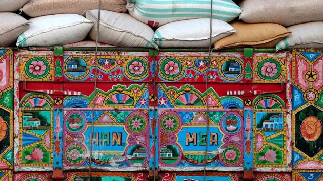 According to one of the drivers the choice of art put up varies from place to place. Khyber, Mohmand and other tribal regions like flowers on the edge of the vehicles while the people of Swat, South Waziristan and Kashmir region like portraits of mountains and different wild animals. (Caren Firouz/REUTERS)