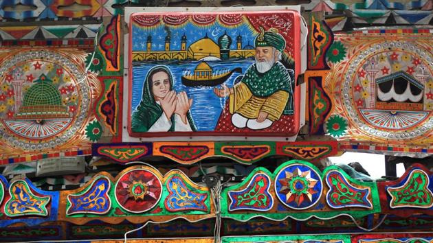 For the drivers the designs that turn decades-old vehicles into moving murals are often about local pride. (Caren Firouz/REUTERS)