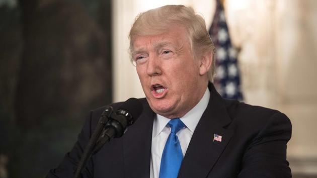US President Donald Trump delivers a statement in the Diplomatic Room at the White House in Washington, DC, on June 14, 2017 after House Majority Whip Steve Scalise was shot in nearby Alexandria, Virginia. (AFP Photo) US President Donald Trump delivers a statement in the Diplomatic Room at the White House in Washington, DC, on June 14, 2017 after House Majority Whip Steve Scalise was shot in nearby Alexandria, Virginia. (AFP Photo)