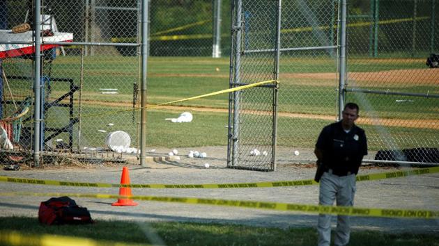 A police officer mans a shooting scene near Washington in Alexandria, Virginia. As per witnesses, 50-100 shots were fired from a chain link fence. (REUTERS) A police officer mans a shooting scene near Washington in Alexandria, Virginia. As per witnesses, 50-100 shots were fired from a chain link fence. (REUTERS)