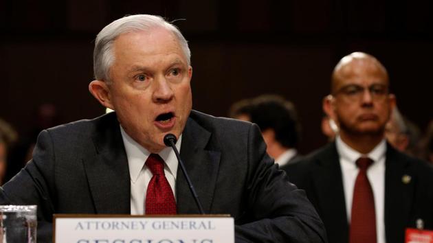 US attorney general Jeff Sessions testifies before a Senate Intelligence Committee hearing on Capitol Hill in Washington, US on Tuesday. (Reuters Photo) US attorney general Jeff Sessions testifies before a Senate Intelligence Committee hearing on Capitol Hill in Washington, US on Tuesday. (Reuters Photo)