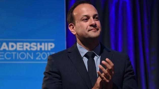 Leo Varadkar applauds on stage to make his acceptance speech at the count centre as he wins the parliamentary elections in Dublin. (Reuters Photo) Leo Varadkar applauds on stage to make his acceptance speech at the count centre as he wins the parliamentary elections in Dublin. (Reuters Photo)