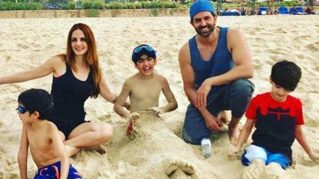 Actor Hrithik Roshan and ex-wife Sussanne Khan spend time with kids even after divorce.