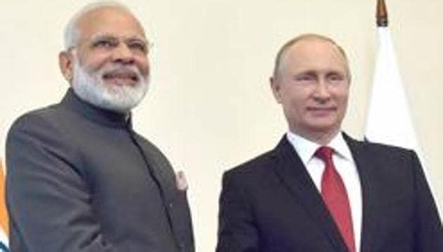 Prime Minister Narendra Modi with Russian President Vladimir Putin at the 18th India Russia Annual Summit, at Konstantin Palace, in St. Petersburg. (PTI file) Prime Minister Narendra Modi with Russian President Vladimir Putin at the 18th India Russia Annual Summit, at Konstantin Palace, in St. Petersburg. (PTI file)
