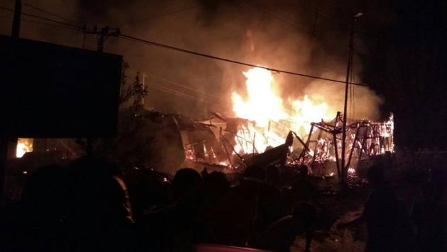 The health care centre that was set on fire by suspected GJM supporters in Lodhama on Thursday night. (HT Photo / Bikram Sashanker) The health care centre that was set on fire by suspected GJM supporters in Lodhama on Thursday night. (HT Photo / Bikram Sashanker)