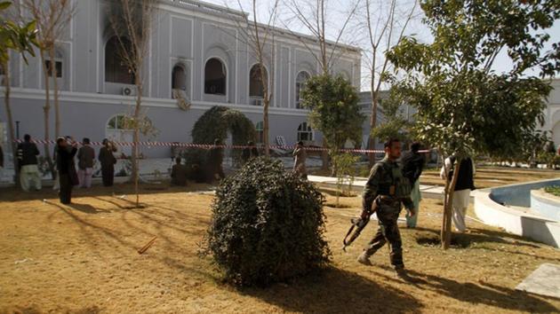 File photo of the guesthouse in the Kandahar governor’s compound after the bomb blast that killed 13 people, including the envoy of the United Arab Emirates.(AP)