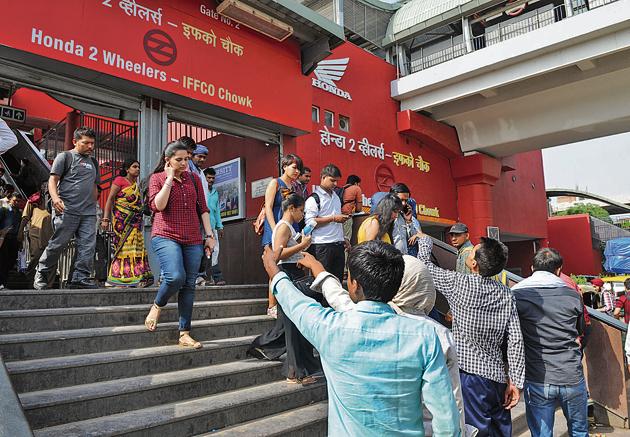 A fashion designer was allegdly molested at Iffco Chowk metro station on Friday, June 16. (Parveen Kumar/HT PHOTO) A fashion designer was allegdly molested at Iffco Chowk metro station on Friday, June 16. (Parveen Kumar/HT PHOTO)